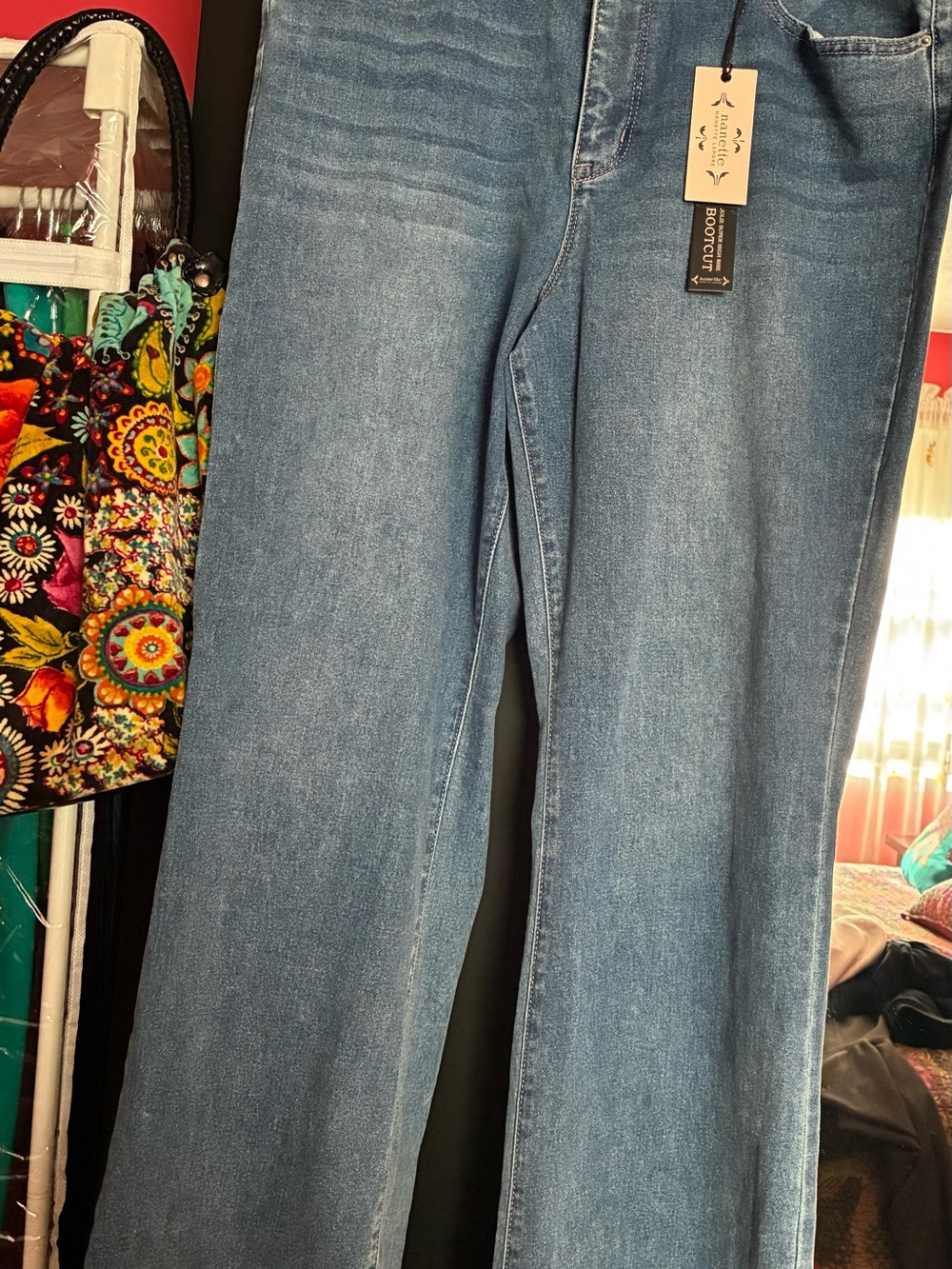 Nanette Lepore Jolie Super High Ruse Light Blue Bootcut Jeans
